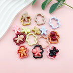 Smiley Gingerbread Man Acrylic Beads 30.5x27.5mm Colorful 10pcs 2