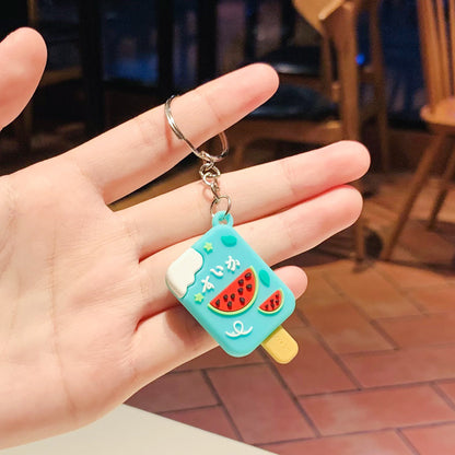 Silicone Mini Fruit Ice Cream Keychain Pastel Colors Cute Design 7