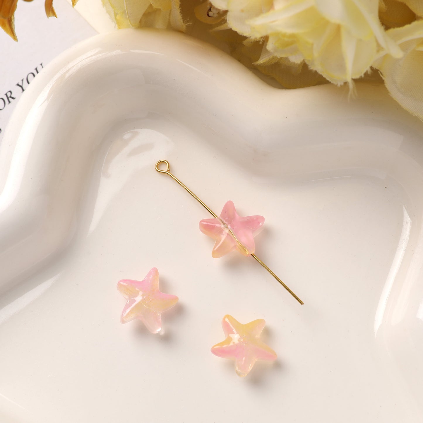Lampwork Glass Beads Irregular Starfish 15mm Translucent Colors 20pcs 13