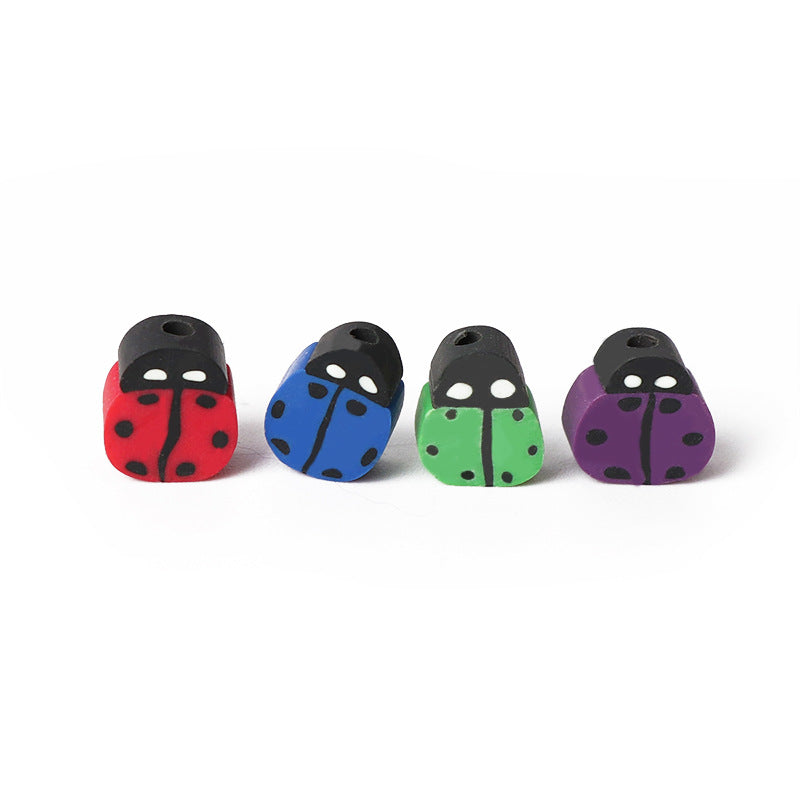 Ladybug Clay Beads 10mm Colorful Polymer Animal Design 200pcs 5