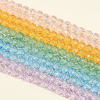 Faceted Round Glass Beads 10mm Clear Pastel Colors 50pcs 4