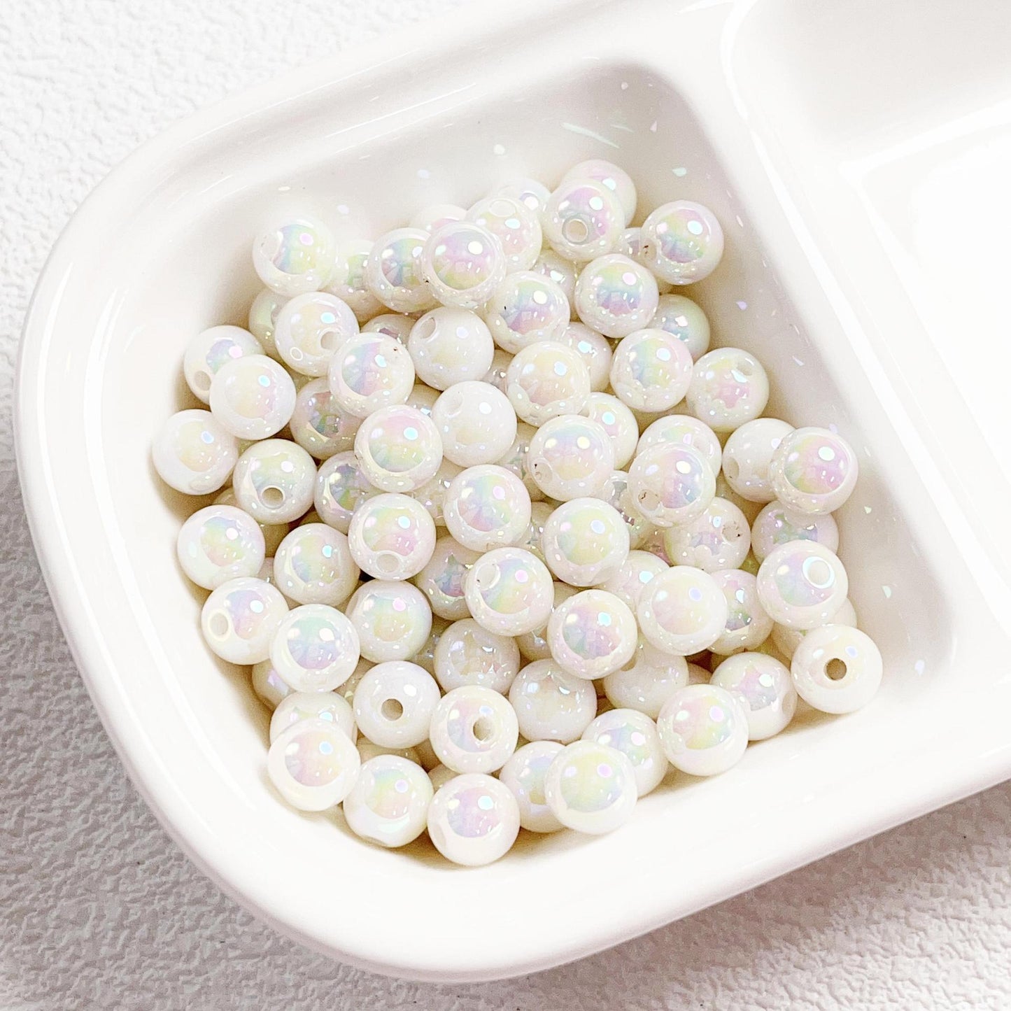 Glow Acrylic Beads 8-12mm Iridescent Plated Pastel Colors 30pcs 7