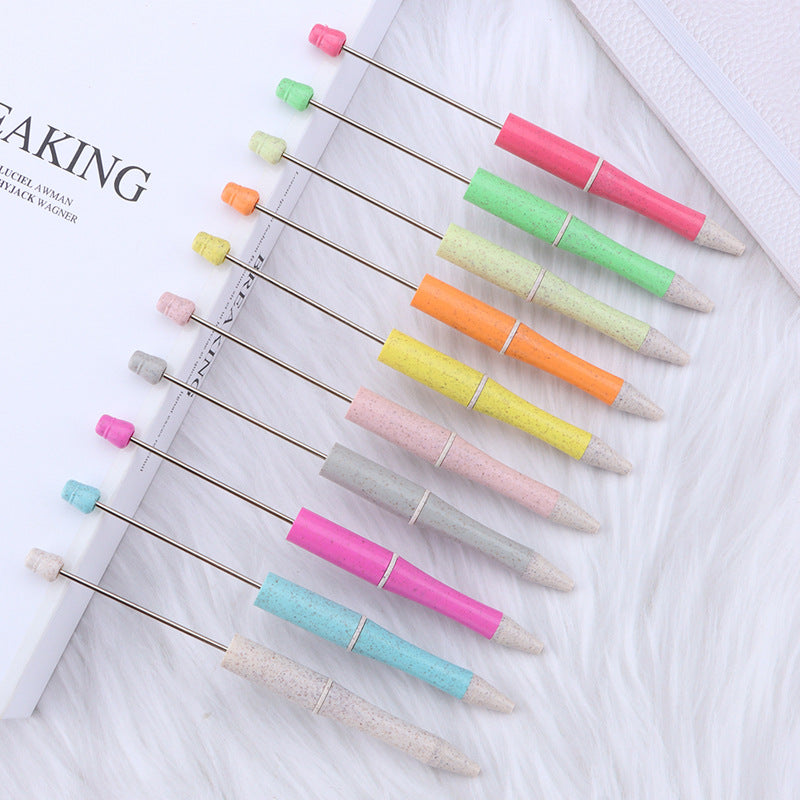 Beadable Pen Biodegradable ABS Wheat Straw Speckled Pastel Colors 2