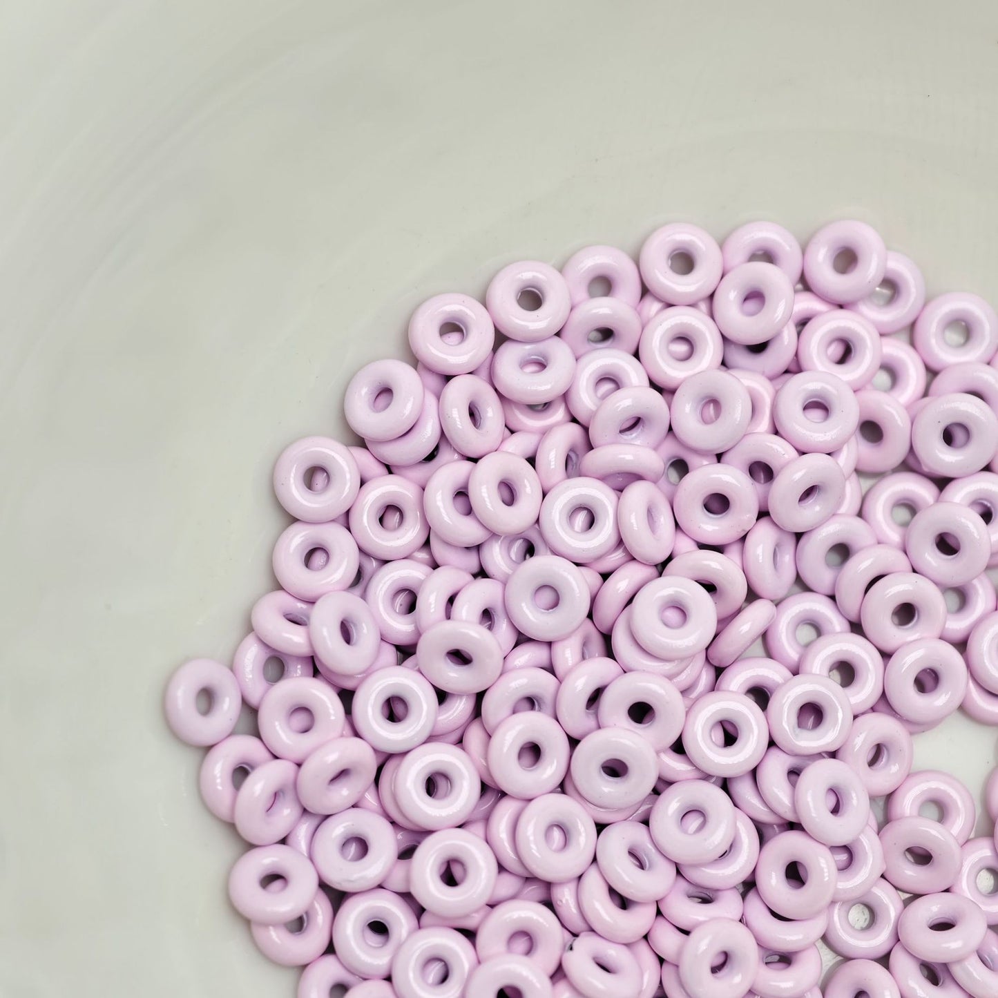 Alloy Donut Spacer Beads 5mm Baking Painted Solid Color 30pcs 11