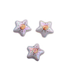 UV Plating Star Acrylic Beads 20mm White Printed 50pcs 5
