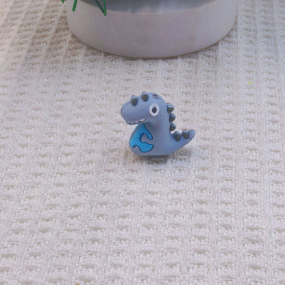 Silicone 3D Focal Beads Dinosaur Holding Puzzle Piece 20pcs 8