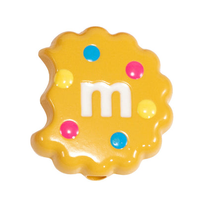 Hand Painted Bitten Cookie Acrylic Beads 22mm Enamel Glossy 10pcs 26