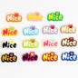 Plating Acrylic Flat Beads English Word Glossy Finish 10pcs 10