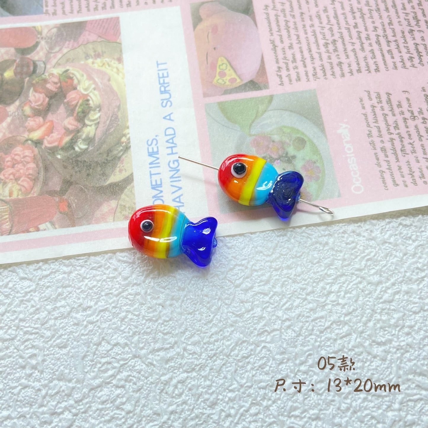 Hand Painted Animal Series Lampwork Glass Beads 1pc Adorable Characters 8