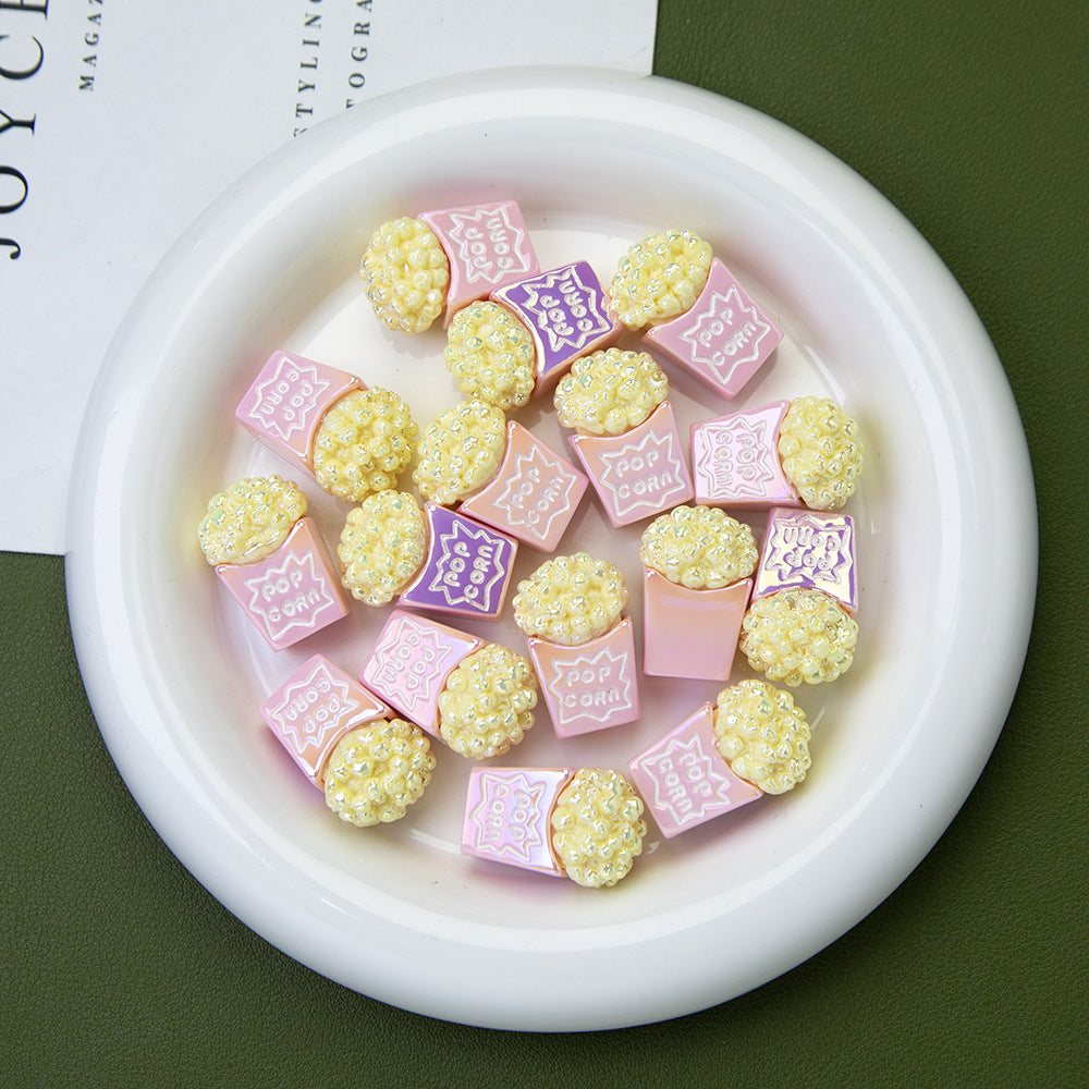 Popcorn Resin Beads 26mm Glossy Textured 10pcs 10