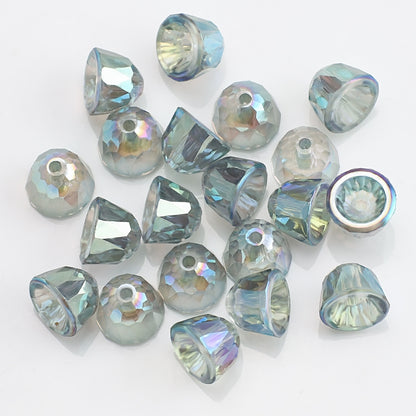 Bell Electroplated Glass Beads 8mm Sparkling Mixed Colors 50pcs 5