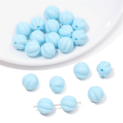 Opaque Pumpkin Acrylic Beads 12mm Colorful Round 40pcs 10