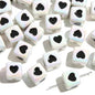 Plating Heart Acrylic Square Beads 12mm Glossy Two-Color 50pcs 12