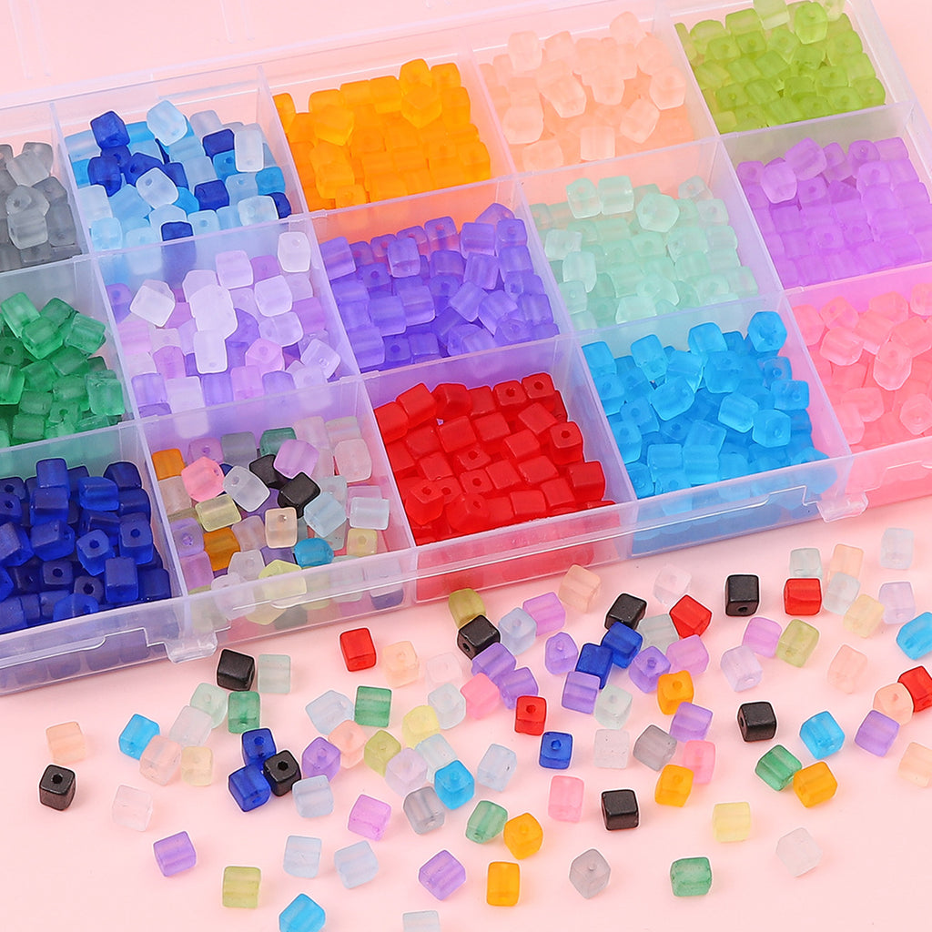 Frosted Sugar Seed Glass Beads 5mm Pastel Mixed Colors 100pcs 3