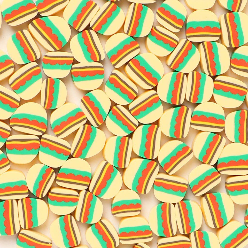Flat Clay Beads 10mm Hamburger Colorful Polymer 100pcs