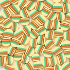 Flat Clay Beads 10mm Hamburger Colorful Polymer 100pcs