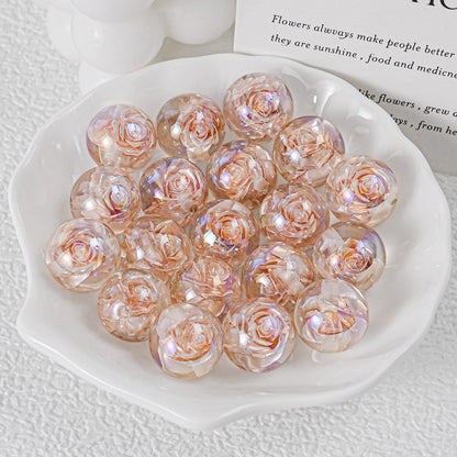 Twilight Rose Resin Beads 16mm Round Mixed Colors 20pcs 8