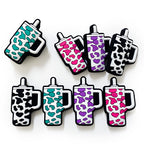 Silicone Focal Beads Cow Print Travel Cup Handle 20pcs 3