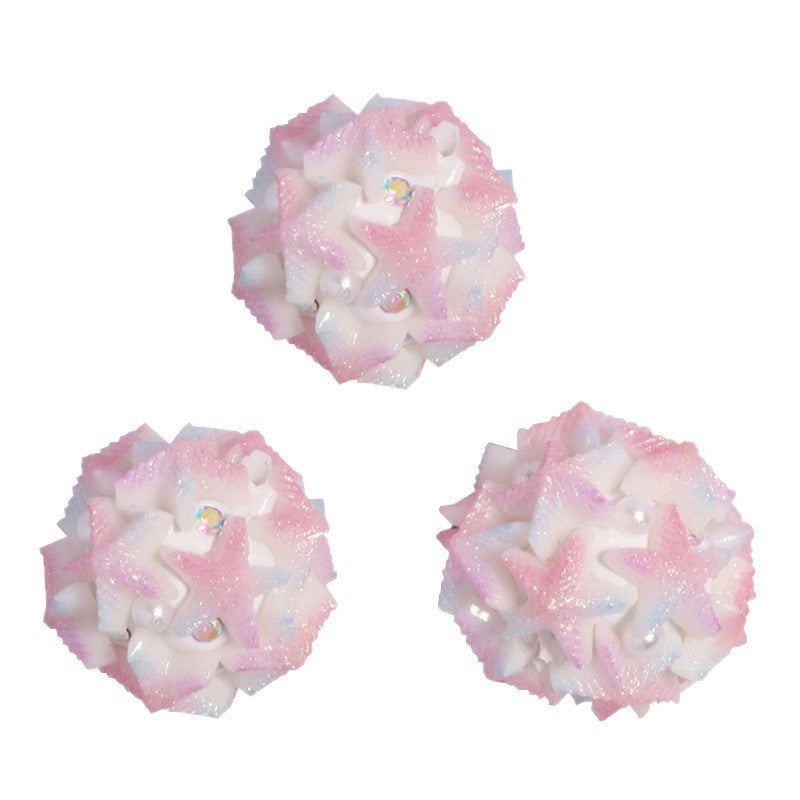 Embellished Bubblegum Beads 20mm Gradient Star Cluster Pastel 10pcs 5