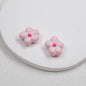 Hand Painted Irregular Flower Acrylic Beads 16mm Enamel Finish 50pcs 7