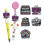 Silicone Focal Beads Nurse Series Nurse In Progress Syringe Design 20pcs