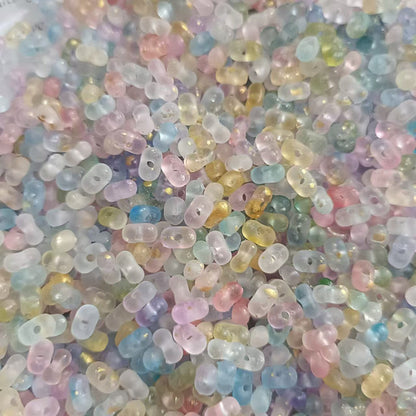 Acrylic Peanut Spacer Beads 3x6 6x11mm Transparent Frosted Gilded 1000pcs
