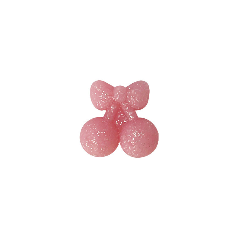 Silicone 3D Focal Beads Cherry Holding Bow 20pcs 8