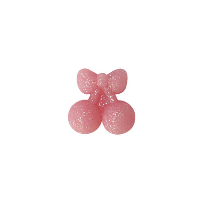 Silicone 3D Focal Beads Cherry Holding Bow 20pcs 8