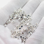 Square Metal Beads 3/4mm Gold Silver Tone Zinc Alloy 1pc 4