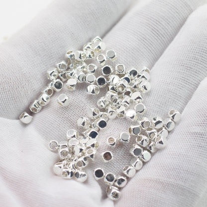 Square Metal Beads 3/4mm Gold Silver Tone Zinc Alloy 1pc 4