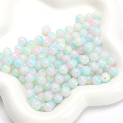 Crackle Round Glass Beads 8mm Multicolor Mixed 30pcs 30