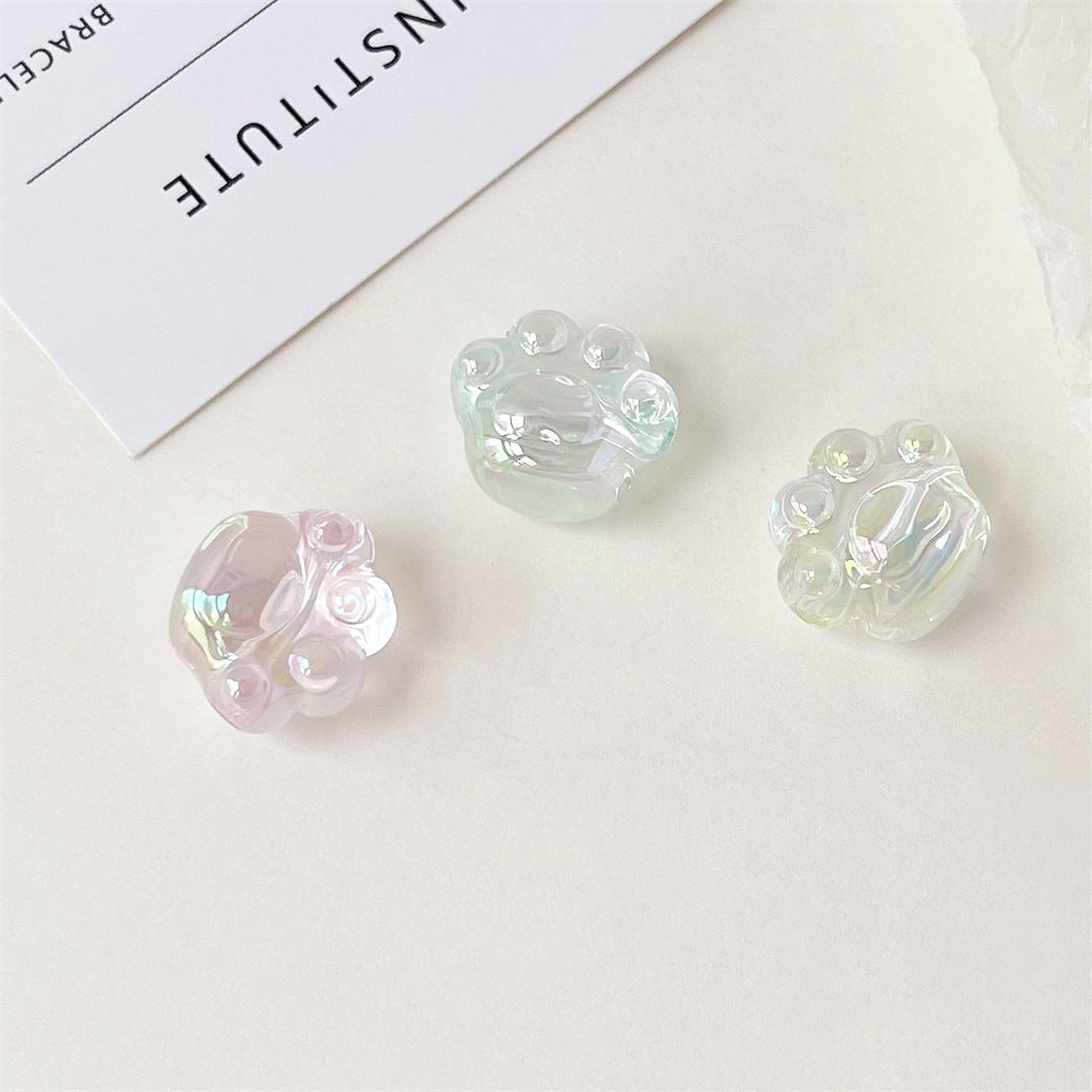 High Transparency UV Plating Cat Claw Acrylic Beads 18.5mm 100pcs 2