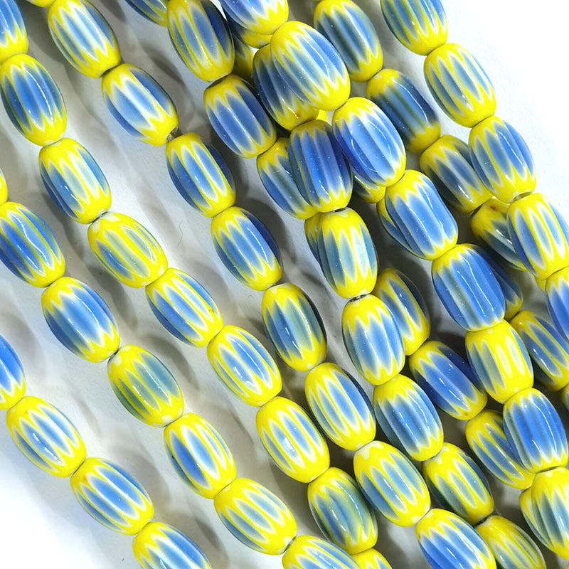 Nepal Millefiori Oval Glass Beads 8mm by 12mm Vibrant Floral 310pcs 8