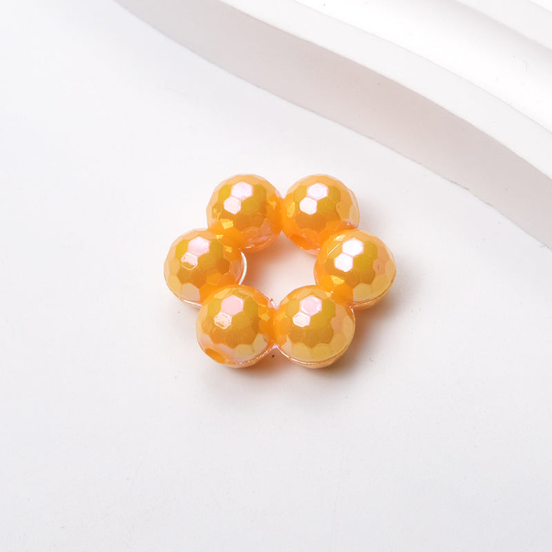 Plating Rhombus Faceted Wreath Acrylic Beads 23mm Glossy Plated 50pcs 7