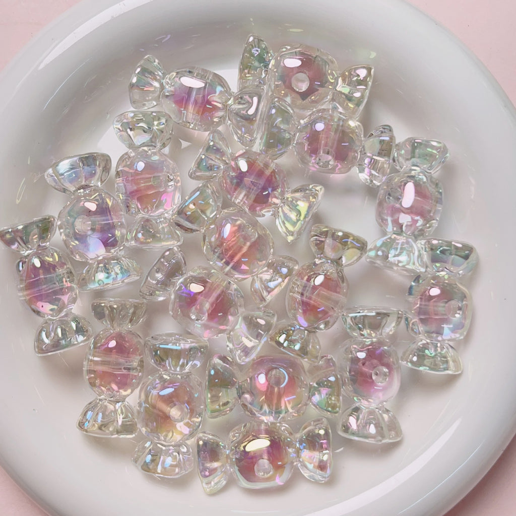 Transparent Candy Acrylic Beads 15x31mm Glossy Pastel 10pcs 4