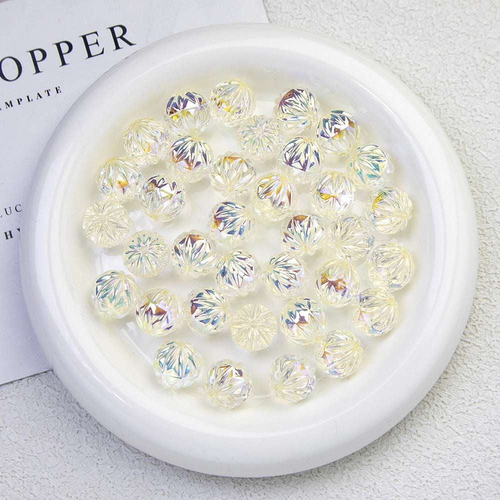 Transparent Flat Fireworks Acrylic Beads 15mm Sparkling Mixed 20pcs 12