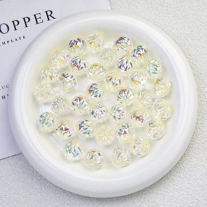 Transparent Flat Fireworks Acrylic Beads 15mm Sparkling Mixed 20pcs 12