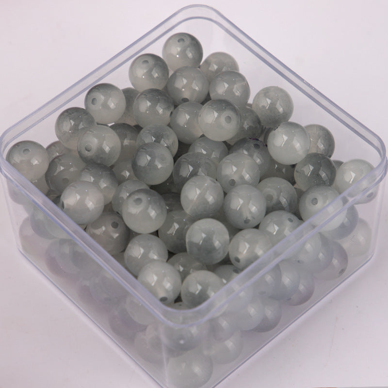 Crackle Round Glass Beads 10mm Dual Color Gradient Mix 50pcs 14