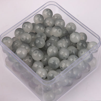 Crackle Round Glass Beads 10mm Dual Color Gradient Mix 50pcs 14