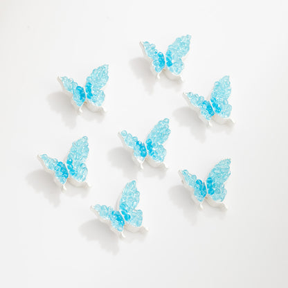 Butterfly Rhinestone Beads 20mm Colorful Alloy Embedded 10pcs 3