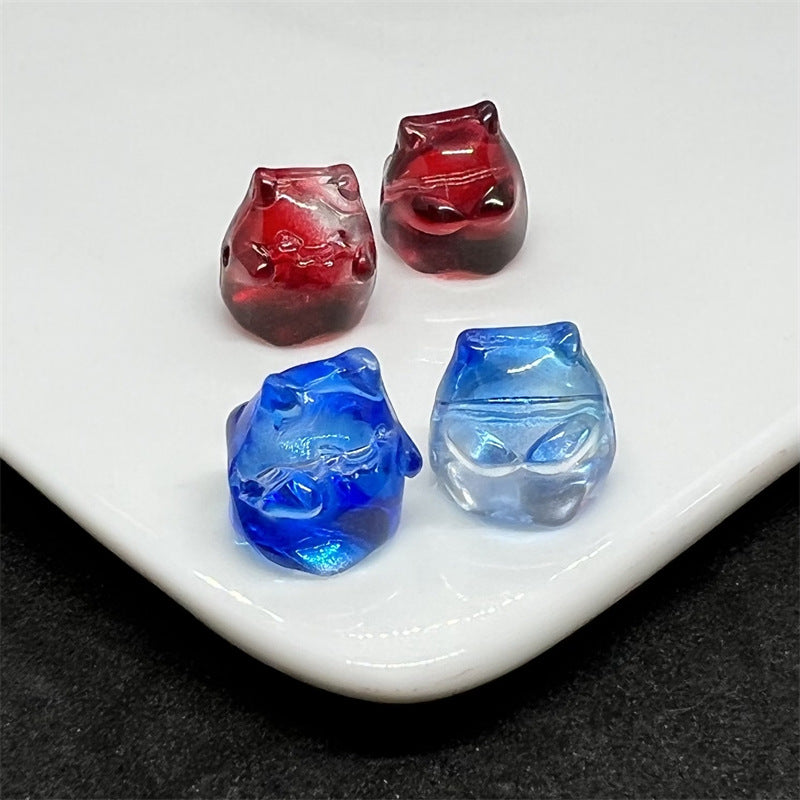 Devil Glass Beads 14mm Transparent Multicolor Small 100pcs 6