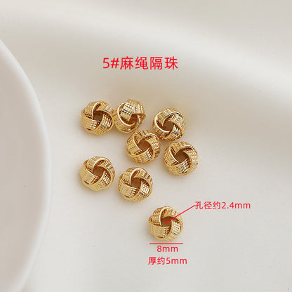 Brass Rope-Shaped Spacer Beads Coarse Texture 20pcs 10