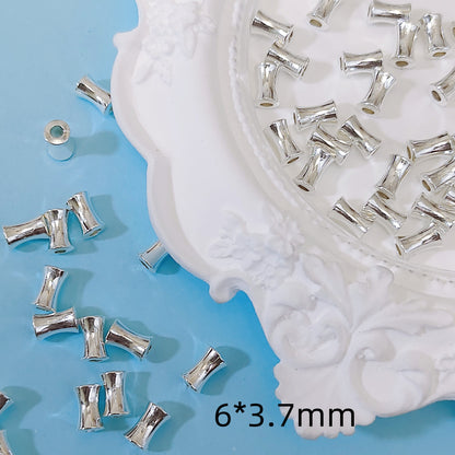 Tube Metal Beads 6mm 8mm Smooth Bamboo Joint Zinc Alloy 100pcs 5