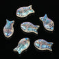 Small Fish Glass Beads 15mm Gradient Color Textured Finish 100pcs 16