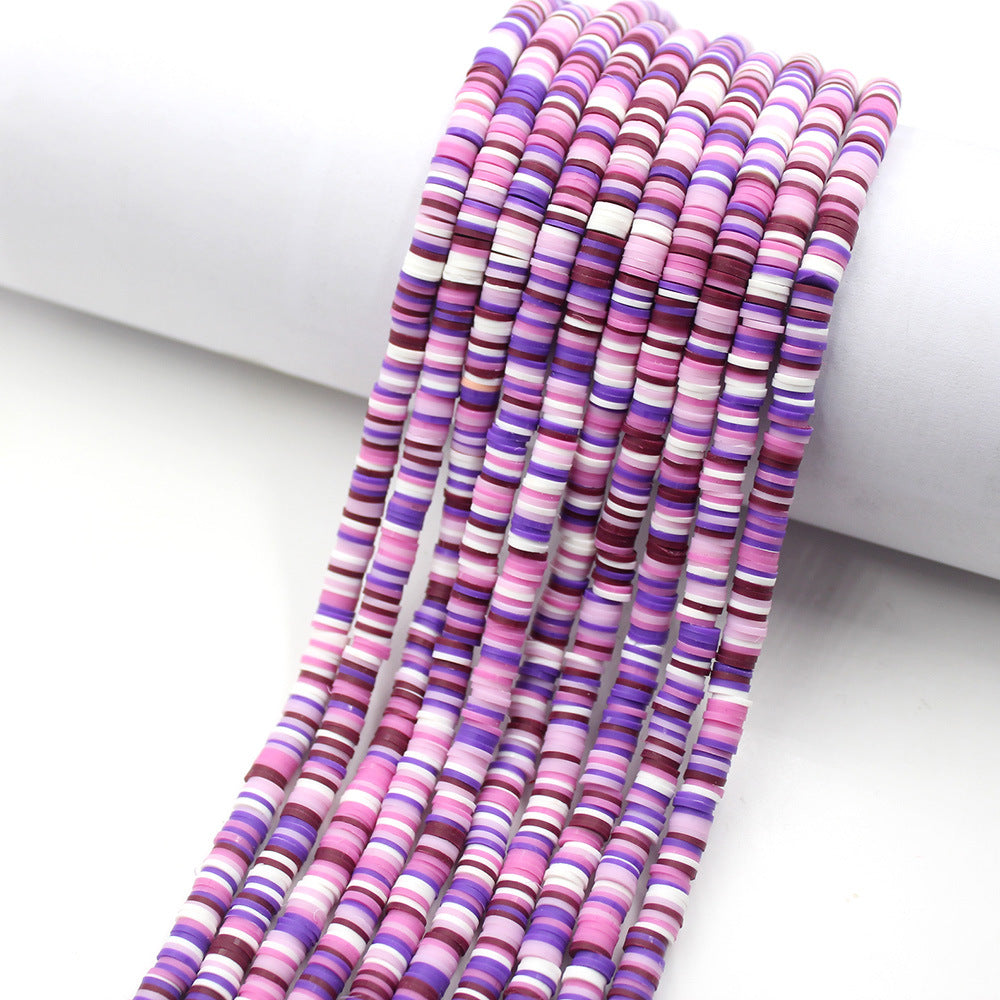 Flat Disc Clay Beads 6mm Colorful Matte Polymer 10strands 14