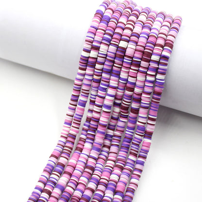 Flat Disc Clay Beads 6mm Colorful Matte Polymer 10strands 14
