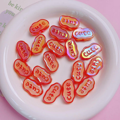 Glow Flat Acrylic Beads 15x26mm UV Plating Glow In The Dark 10pcs 12
