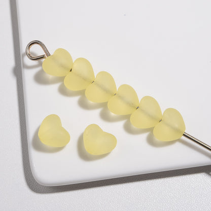 Matte Heart Acrylic Beads 12mm Pastel Vibrant Colors 100pcs 5