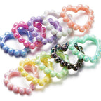 Solid Color Plated Love Circle 39X43mm Acrylic Beads 10pcs