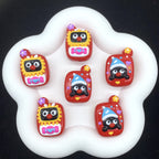 Hand Painted Phone Acrylic Beads 25x35mm Pingu Shin-Chan Design 4pcs 4